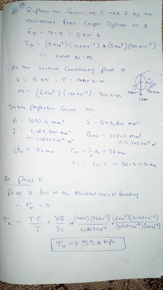 ces at Cand E by an equi valent Fovce Cople Syctem the Sechon Con toinin 1 ihe CKN 53,mm mnm oint