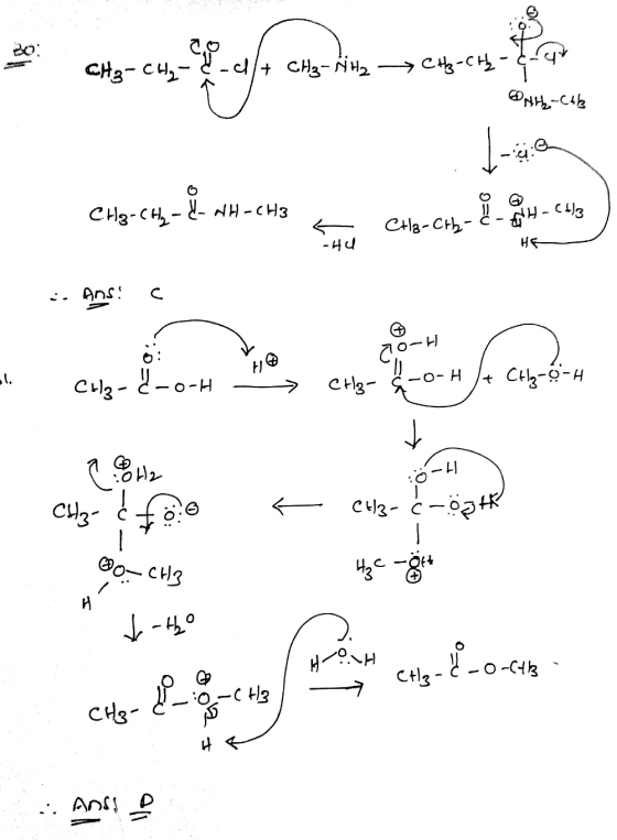 CH₃-CH₂- & -d/+ CH₃-NH2 CH3-CH- Ertz-Cab Cha-City - Š- NH-CH3 NH-CH3 etla-Cth - 8 - GH-CHE CH -Hu H- :. Ans: c -H c] - CH3 -o