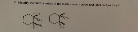 3. Identify the chiral centers in the diastereomers below and label each as Ror S. CHE