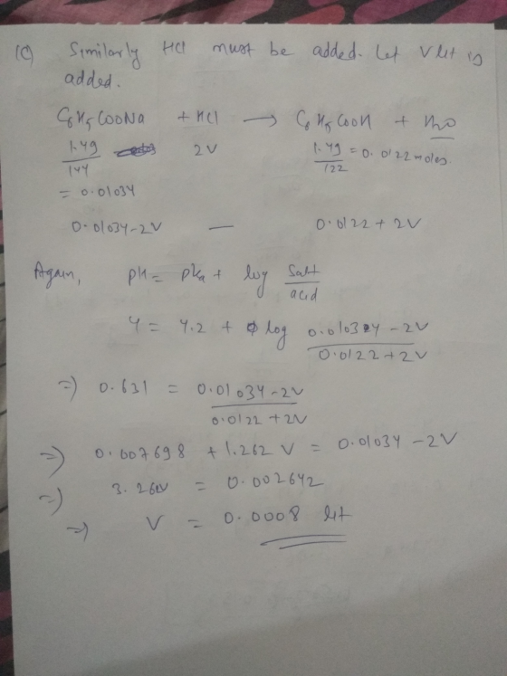 10 Hel must be added. Let vlet in Similarly added. GIG Coona 149 at 144 = 0.01034 & hel 20 Colo Cool & mo 1.49 = 0.0 22moles.