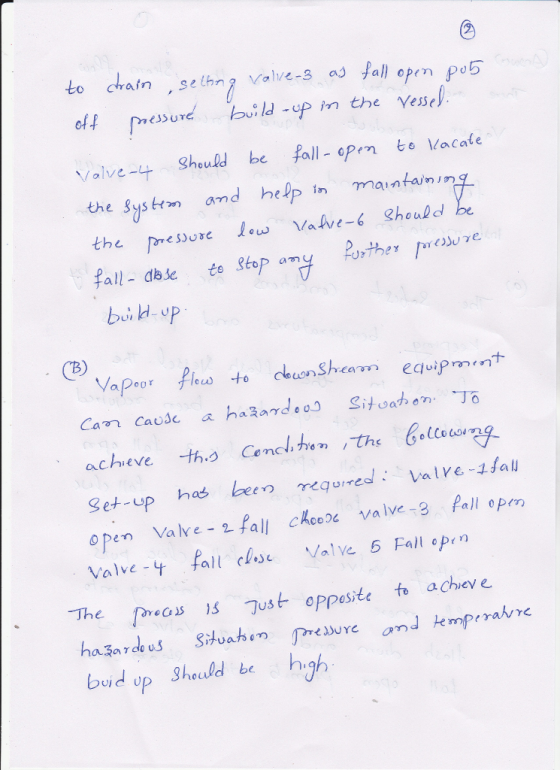 to chatn , se lhn ? Valve-3 as fall open po5 Volve- Should be fall- opm to Vacale the Sys tand helpn maintainin the peore oVa