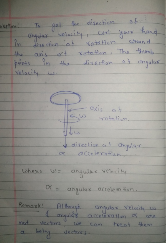 @hfula¥ onts in the ixecion wー一一.vatanen. dixection o ex an jula anqulac velaciby Cxanqulas accele sa hen Remark i Although angular Veloci ula not vectaxsy ase can eat then dt e ctu