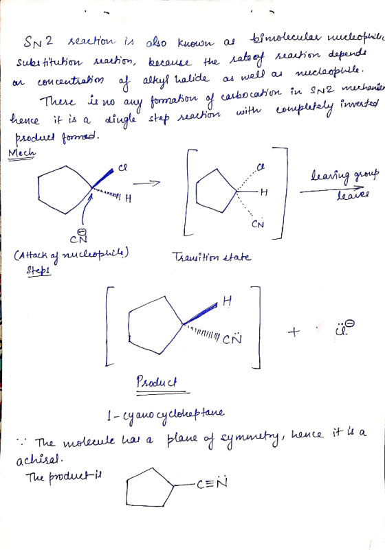 SN 2 reaction is also known as kinolecular nucleophila substitution reaction, because the satsey reaction depends on concentr