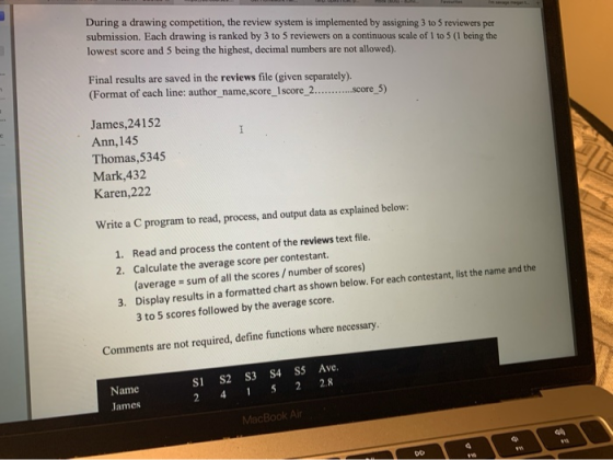 During a drawing competition, the review system is implemented by assigning 3 to 5 reviewers per submission. Each drawing is