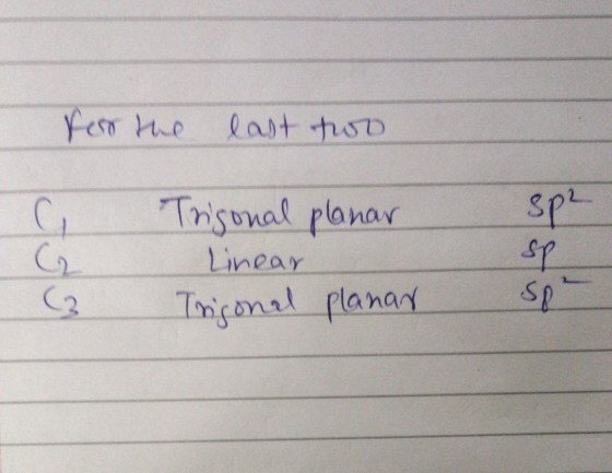 for the last two Trisonal planar Linear Trigonal planar