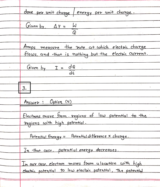 done per unit charge energy per unit charge. Given by AVE W Amps measure the gute at which electric charge flows, and that is