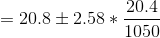 20.4 = 20.8 +2.58 + 1050