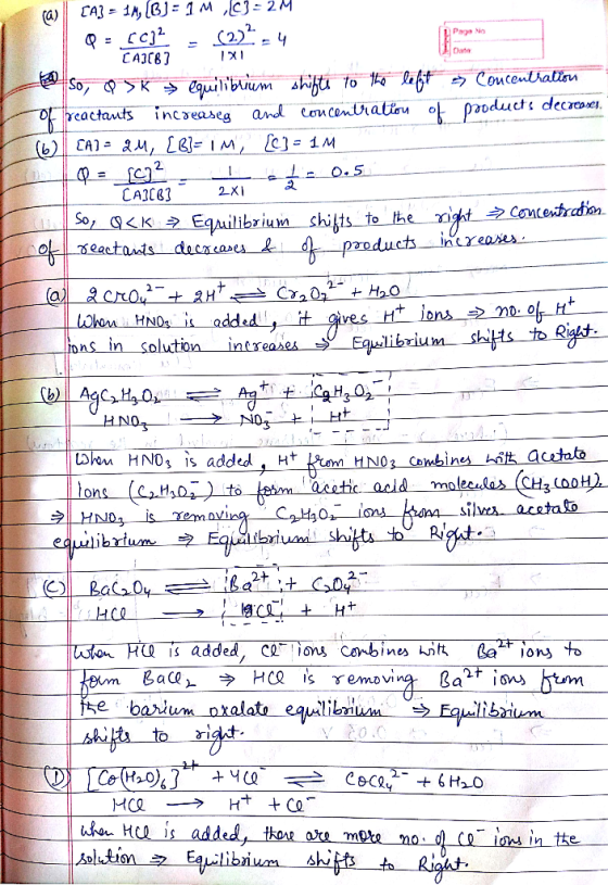 Page Data CAIC671x1 ca) [A3 = 14, (B) = 1 m „C)=24 Q = [C]? - (2)=4 So, 0 sk → equilibrium shifte to the left concentration o