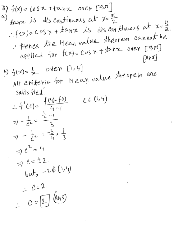 but, -2¢ (1,4) r 2. By f(x) = cosxx tanx over coor] a) tann is dis continuous at a : fex)a cosx + tanx is dis continuous at x