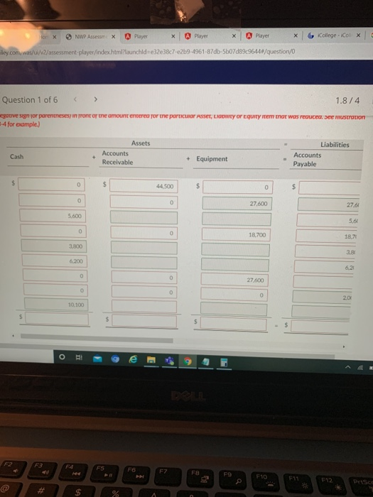 ox > NWP Assessmx A Player X A Player х A Player X College - Colx iley.com was/ui//assessment-player/index.html launchid=e32e