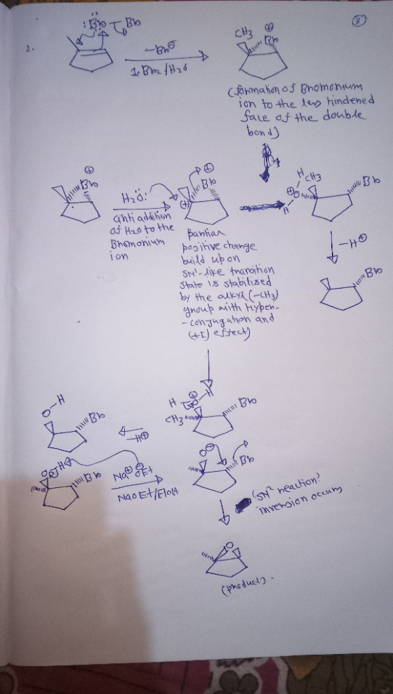 CH 9 1 Bhr/H26 Cformahon of Bnomonum ion to the le hindened Sale af the doubde bond Blo qnhaddihon af Hroto the Bhamonim panh