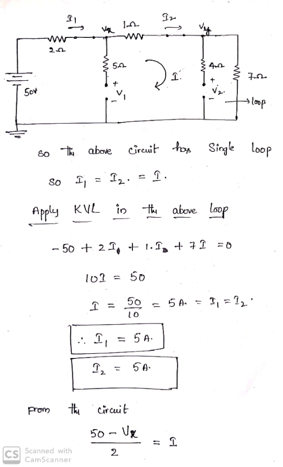 ng in 12 2.2 {am 1 + § 72 I kt. Ę In i ts loop loop so the above circuit has Single So Ij = Iz: - I. Apply KVL in the above l