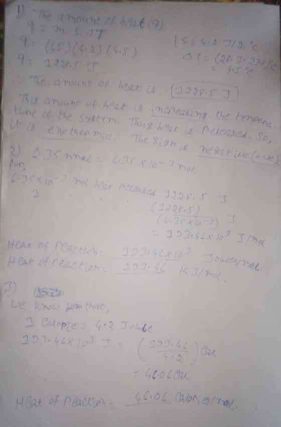 he amont of heat 9) 1:29- S47 9(5)42)16s) 9: 1230 J 7he amaunt of hear is 122P-S 1 amoane of heat is epeasing the tenpenc tla