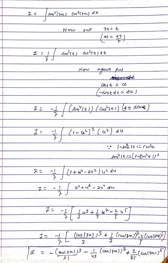 to solon) (shen) dx Now put 7x=t dx = at) I = smit) asht)dt Now и ри bestselt cast = ce smtat=de) 2: 3/(amlets) (caskets) (dt
