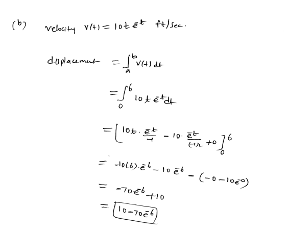 velocity V+ 1 = lotet ft/sec. (b) - duplacemat VH라 (4) = [1ok lotetat 이 10t. 10.한 6 번t + -0169.56_1050 (- 0-109) -7086410 10-