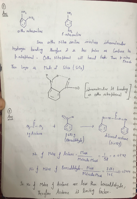 ANO or the nitrooniline NO P-nitro aniline Since ortho Nitro aniline involves intramolecular hydrogen bonding therefore it is