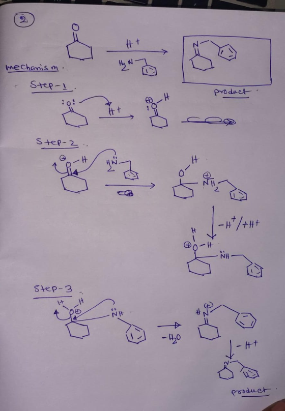 mechanism.. Step ! product Step-2 . 2 H +Hf -H NH Step-3 . I-Ht product .