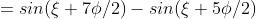 =sin( \xi +7\phi/2)-sin(\xi+ 5\phi/2)