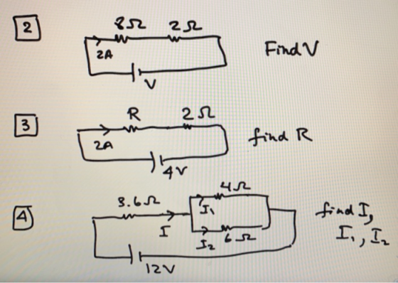 2 22 22 Find v ZA R 22 3 find R 2A th 45 4 3.622 IN A find I I, I I لا Iz 12v