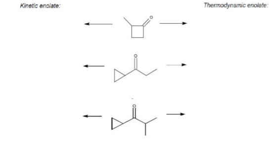 Kinetic enolate: Thermodynamic enolate: -Y- ash- - -