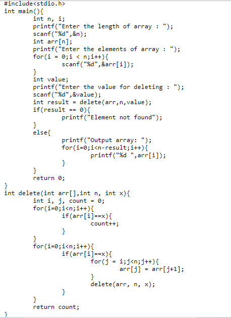 #include<stdio.h> int main() { int n, i; printf(Enter the length of array: ); scanf(%d,&n); int arr[n]; printf(Enter the
