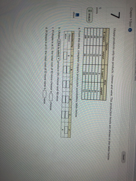 Wine 1e0 cr Utopia is at D, the total cost of 10 more cheese is□□ ch