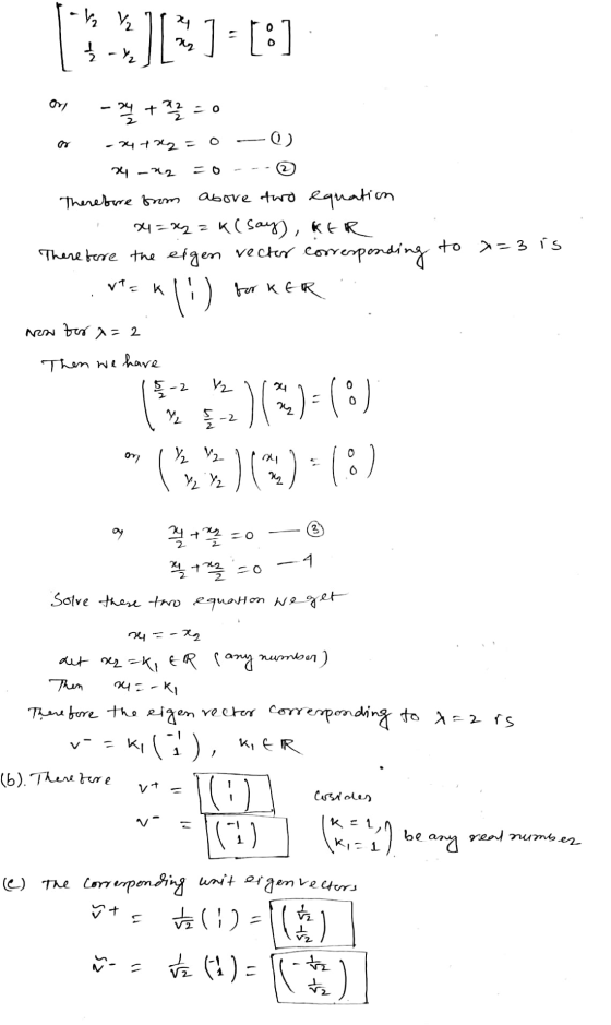 3][3] [:] 17 - + - 이 개적이 0) 시 2 Thereture from above and equation 시면S), FR Therefore the eigen vector corresponding to x=3 is