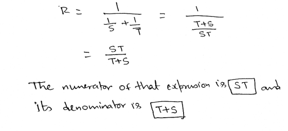 ij TAS ST 1. Stis The numerator of that expresion is (ST and its denominator is Its]