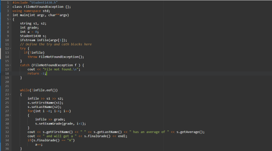 2 class FileNotFoundException {1}} 3 using namespace std; 4 int main(int argc, char* argv), no van DWN string s1, s2; int gra