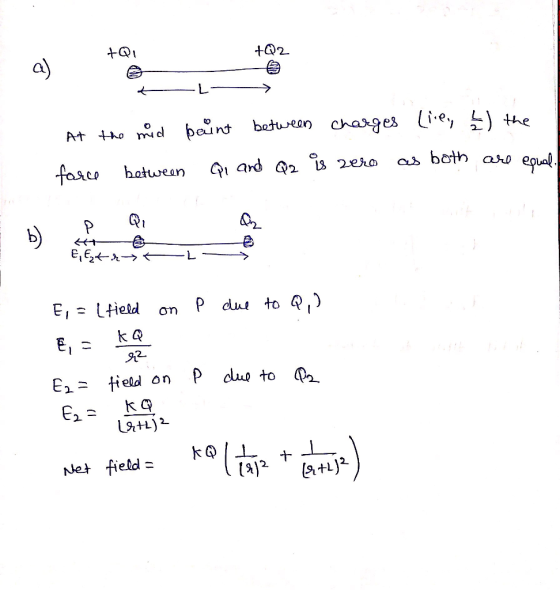 a) þount beturun changes lie 늬 the k C E,- tield on P dus to -LAH) Net field