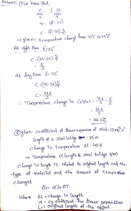 100 C-GS-32) .3 C-C75-32) 116 S pe change în Celsius: 그ro-3. 66-6 3 change n texnpereture At 40K chant ta lorgs relael to ogina! langth andthe omalerial and the amunt o tempeine 0 moun chana es L,-ong?nal tength the obiect