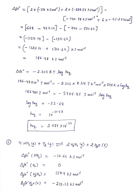 46° = [ax 6334 kImalt) + 2 * (-228-57 Kumar)] - [-740.98 kJ molt + 6x-95-27 ks mi] = [668 - 457.14] - [ -740 – 571.62] = (-1