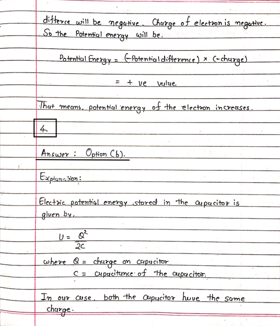 differce will be negative. Charge of electron is negative. energy So the Potential will be. Potential Energy E-Potential diff