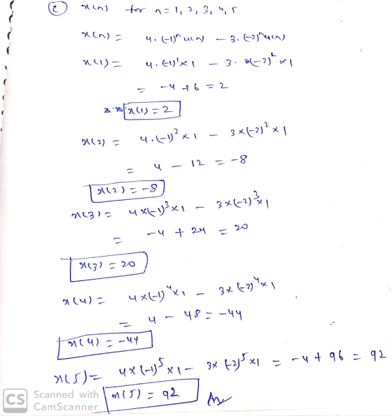 ming for n=1,2,3,4,5 Mo): ५. (-1) uc.) - 3. (-2) ५८०) (I) = ५. El)xt – 3. •-2) । _ - -५ - 6 = 2 Axl) - 21 १५(2) - ५.(-)- । -