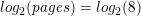 \small log_2(#pages) = log_2(8)