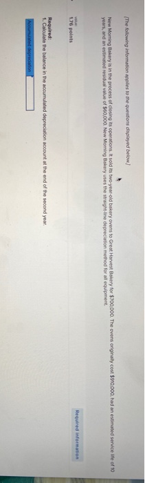 The following information applies to the questions displayed below) New Morning Bakery is in the process of dosing its operat