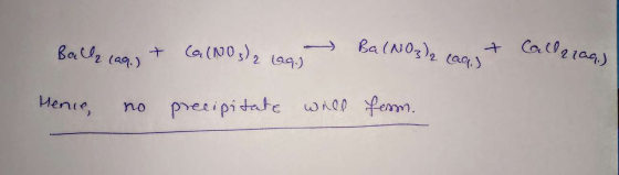 Caleiaaj Ba(No32 taq Ca(NOs)2 Laq) Balr an.) Preeipidate wA fem. no Henie,