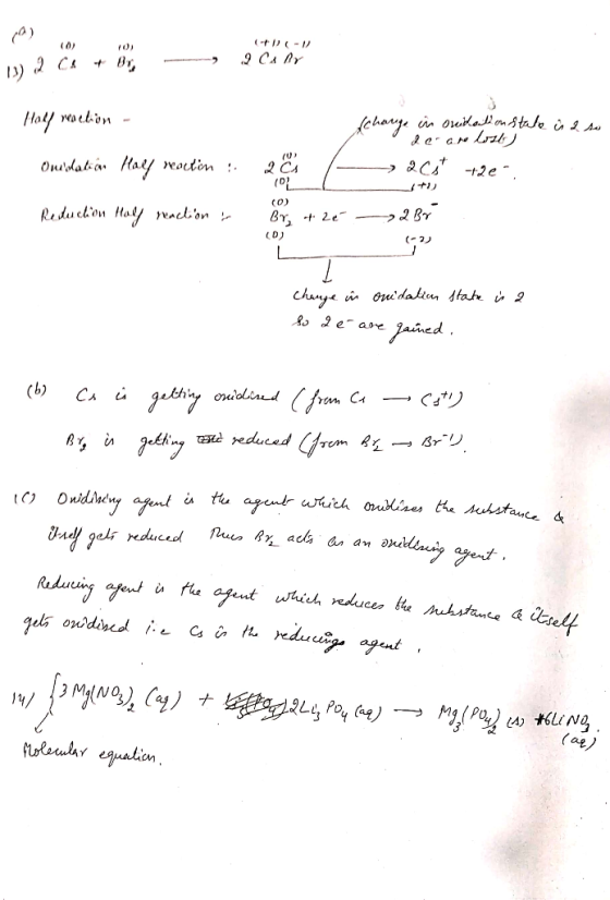 (-) (-1) 132 CA + B ------, 2 CAN Half reaction - Change in orication stule ü eso der are lost) >20s +2e. Omolati con Haly
