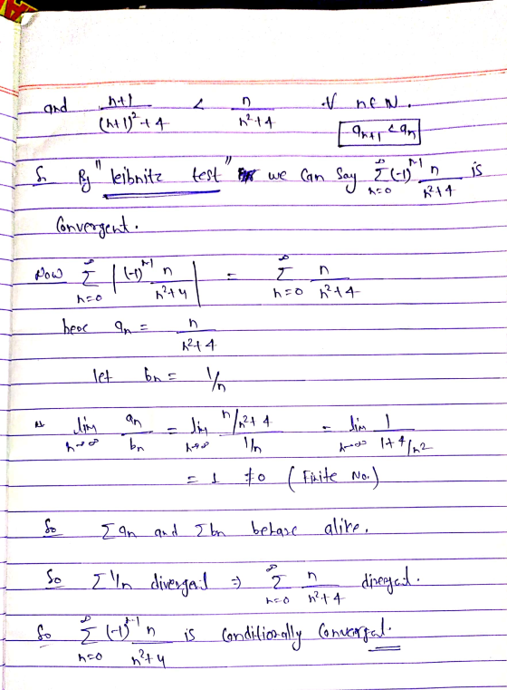 and N nen. (NA 19-44 n 1274 art can S 0 leibnitz es كر test we can say the ho 1244 Convergent. Now Ž 11 n 1²44 7 h0 ht4 hoo b
