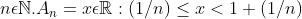 neN. An = zeR: (1/n) <<<1+(1/n)