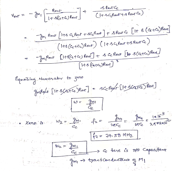 s Route Vout = r Rout - gil Ll+secta) Rout] (Lt. Sc Rout t-s Routte) : gmi Pout [148 CzReut +Be+Rinut ] + s Rout ce [1+ 8 (60
