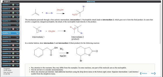 Chapter 6 [References) Question 7 1 pt Br Question 8 1 pt CH2OH Question 9 1 pt Br—Br Насот Question 10 1 pt Question 11 1 pt