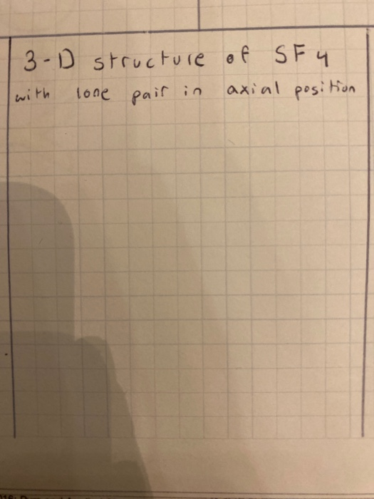 3-D structure with lone pair in of SF4 axial position