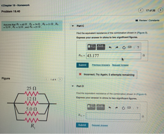 <Chapter 19 - Homework Problem 19.40 17 of 26 Review Constants Assume that R, -42, R = 74 , Rs = 111.R, -72 R- 12 , and Rs 21