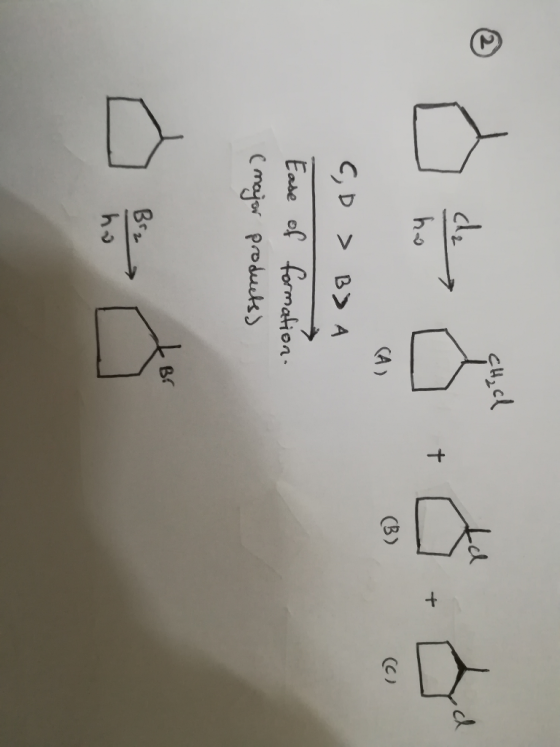 cu,c Cl2 h-o CA ) C, D B A Ease of fmaion Br h-o
