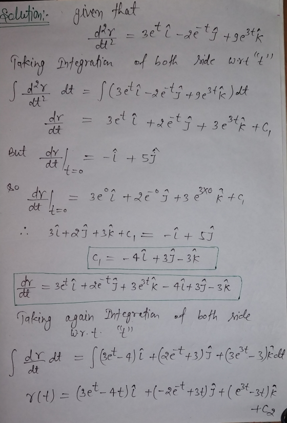 zetî -get 9 + 9 e 3tr - 3e solution in given that dar de 2 Integration of both side wordt dar dt s (3 etîze tŷ +9e34 c ) det