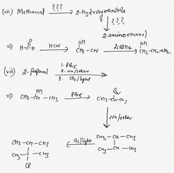 (vii) Methanal ??? 2-Hydrozy ethnitrile 11??? 2-amino ethanol a on a menon Hewy o och HOW 7 on CM2-CW liebe hoone - 14 CH2-CH