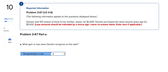Required information Problem 3-67 (LO 3-6) [The following information applies to the questions displayed below.] Part 1 of 4