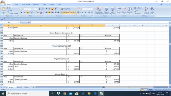 Book1 - Microsoft Excel - 2 X Home Insert Page Layout Formulas Data Review View Cut Copy = = = * General Arial BIU 1 LE Paste