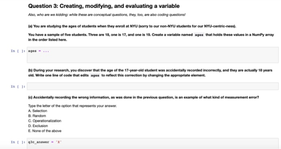 Question 3: Creating, modifying, and evaluating a variable Also, who are we kidding: while these are conceptual questions, th